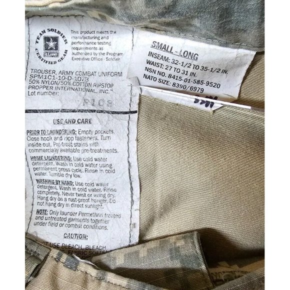US ARMY Small Long ACU BDU Digital Camo Tactical Military Combat Cargo Pants - Picture 13 of 14